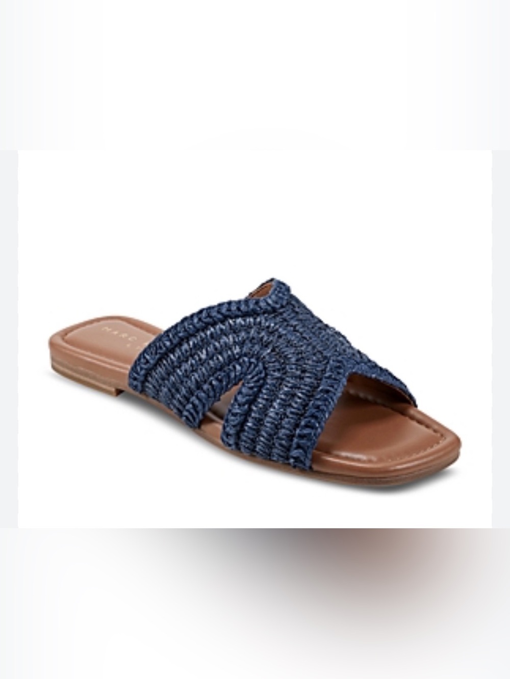 Marc Fisher Woven Narda Navy Slide Sandals
